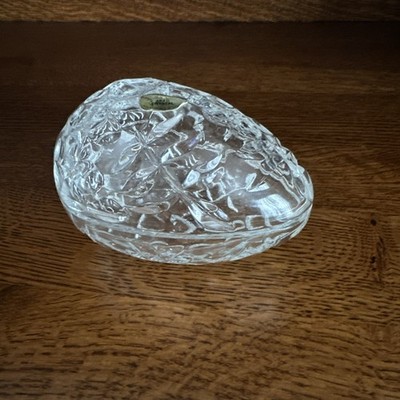Vintage Easter egg glass Box glass 24% lead crystal