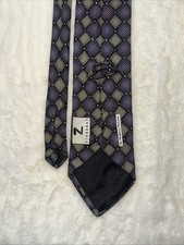 Ziggurat Silk Tie Purple Black Gray Geometric Men Necktie 3-7/8 x 59 made in USA