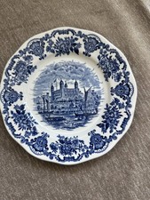 Wedgwood Windsor Castle plate blue white vintage England china 19cm Y2K