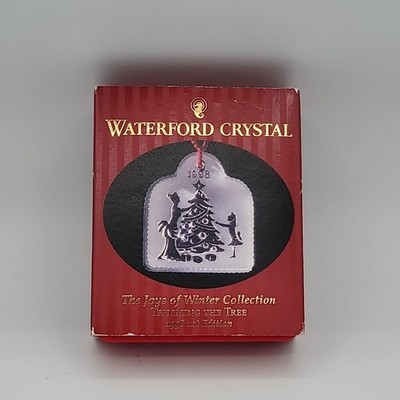 Waterford 1998 Joys of Winter Ornament 1st Ed. Trimming the Tree - Mint, in box