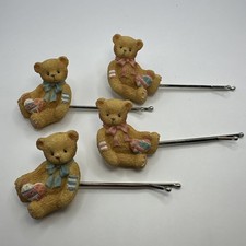 Vintage Cherished Teddies "Bearettes" Bobby Pin Hair Accessories Set Of 4