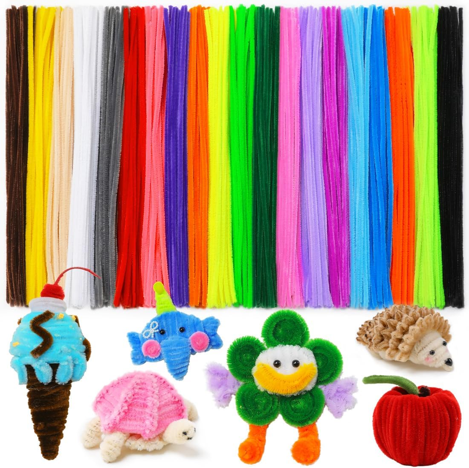 200 PCS Pipe Cleaners, Multi-Colored Pipe Cleaners for Crafts, Rainbow ...
