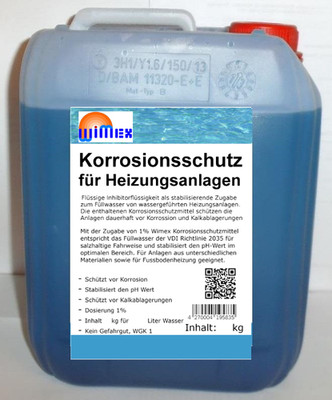 (11.80 Euro pro Liter) WIMEX Korrosionsschutz für Heizungsanlagen 5 Liter