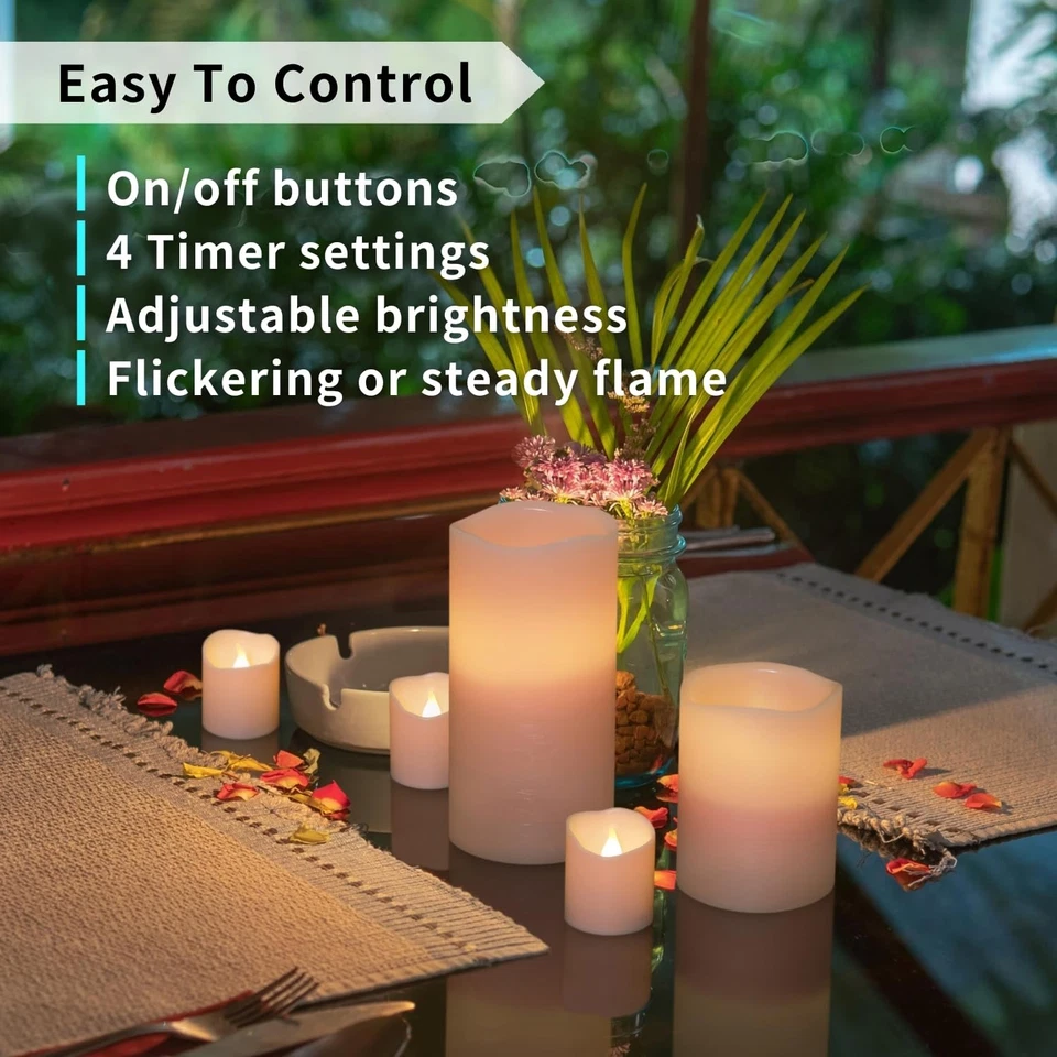 FURORA ILUMINACIÓN LED Velas Sin Llama con Mando a Distancia, Rosa en Juego de 8, Foto 2 de 4