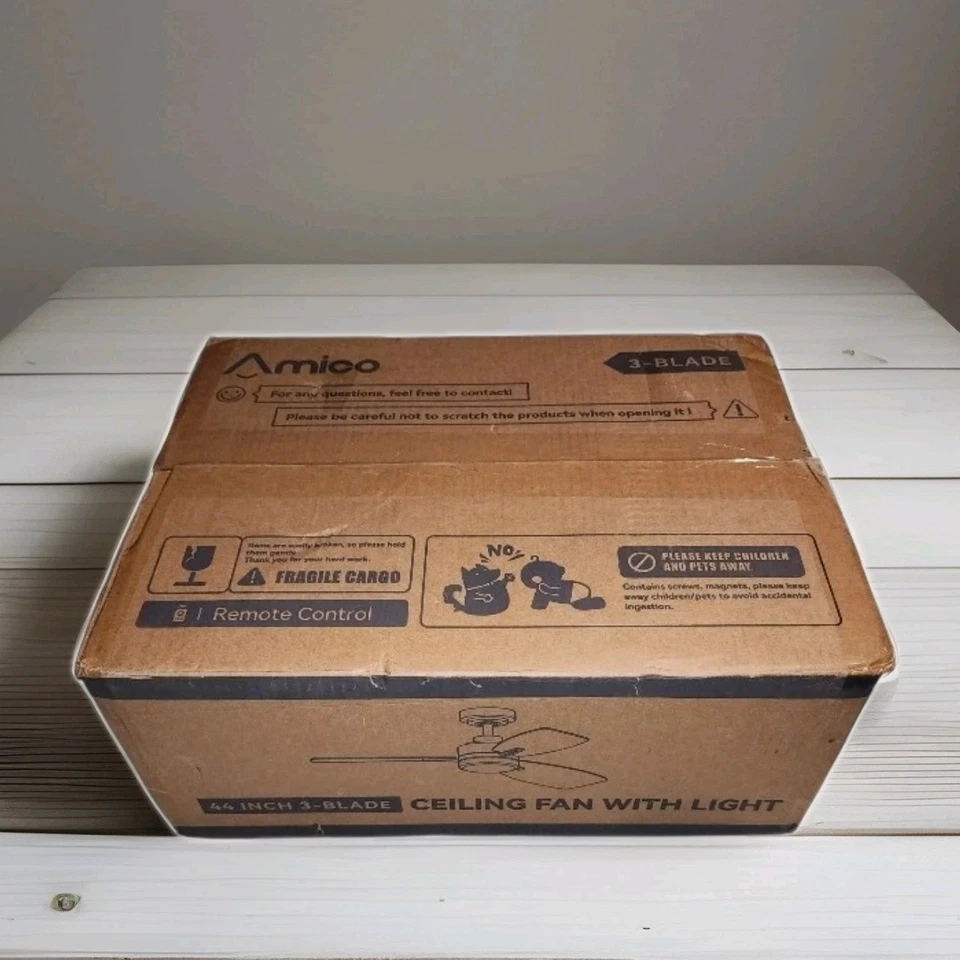 Ceiling Fan 44" Flush Mount Base w/ Remote Reversible 3CCT Dimmable LED w/ Timer - Image 2 of 4