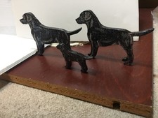 3 Handmade Wooden Handpainted Sparkly BLACK LABRADOR RETRIEVER Ornaments/Magnets