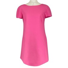 VALENTINO one piece Open back pleated French sleeves pink wool Women 42