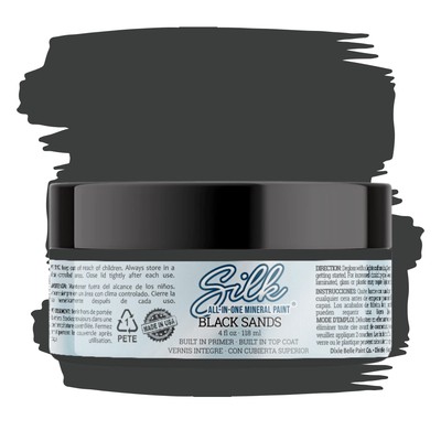 Silk All in One Mineral Paint 4 Fl Oz Black Sands Durable High Coverage DIY P...