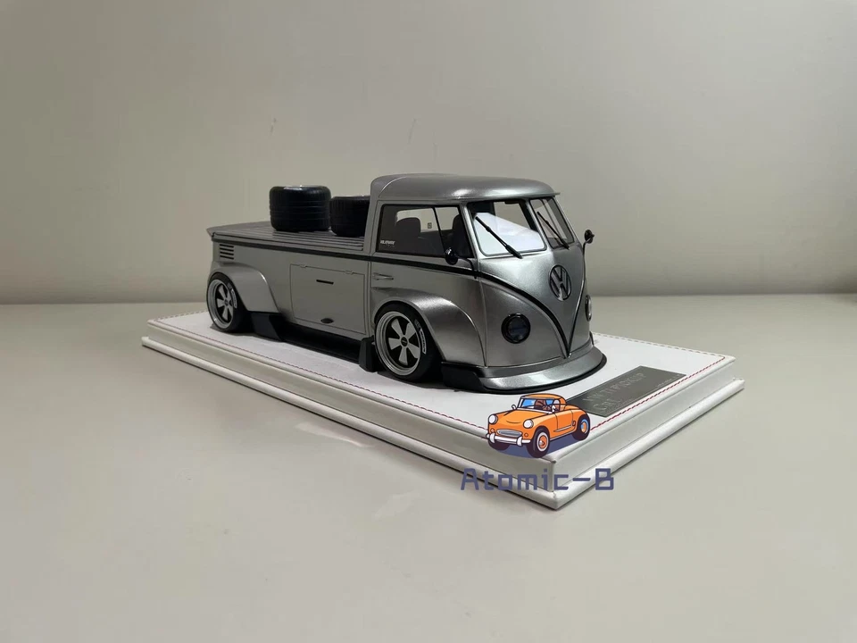CRL 1:18 VW T1 pick up Silber Harz nicht öffnebar seltenes Automodell - Bild 1 von 4