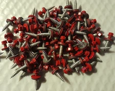 #10 x 1" Barn Red siding /roofing screws, metal to wood, Barn red, select qty