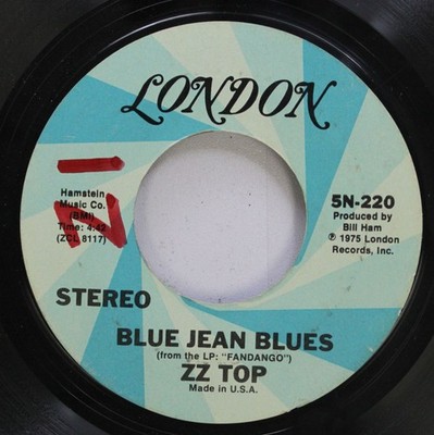 Rock 45 Zz Top - Blue Jean Blues / Tush On London