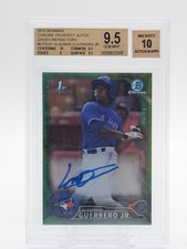 VLADIMIR GUERRERO JR. 2016 BOWMAN CHROME GREEN 1ST AUTO /99 BGS 9.5 10 Q8036