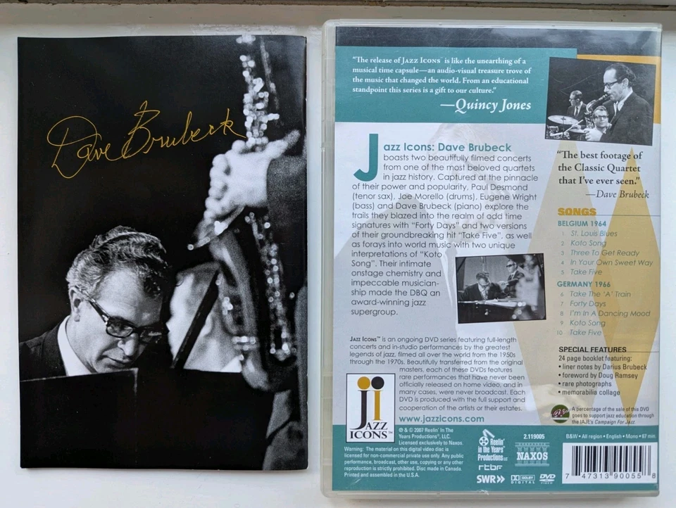 Jazz Icons - Dave Brubeck - Live In '64 And '66 (DVD, 2007 + booklet) 2 Concerts - Image 3 of 3