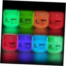  Glow in the Dark Paint 8 Colors, 20 ml / 0.7 oz Acrylic Glow&Neon-8 colors