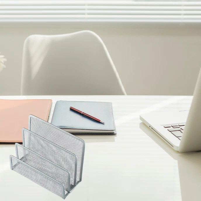 Helit Briefständer Metall 3 Fächer silber Briefhalter Briefkorbablage Draht - Bild 2 von 3