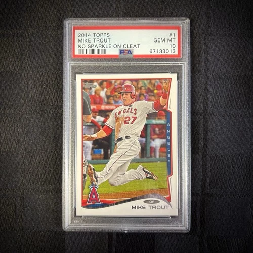 2014 Topps Baseball Mike Trout #1 No Sparkle On Cleat PSA 10