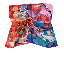 Spirituality Print 100 Silk Mulberry 21'' Bandanna Shawl Scarf wrap Neckerchief