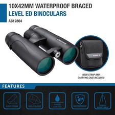 Barska Optics 10x42 mm Waterproof Fogproof Level ED Binoculars BAK-4 Roof Prism