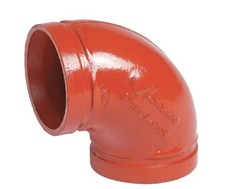 Victaulic FireLock 001 Orange Enamel Ductile Iron 90� Elbow 3" Grooved