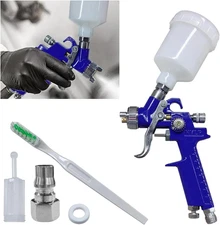 Mini HVLP Touch up Spray Gun with 0.8 Mm Nozzle, 125 Cc Cup Gravity Feed Air Pai