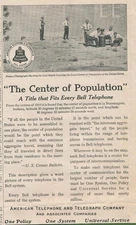 Magazine Ad - 1912 - AT&T / Bell System - Center of Population