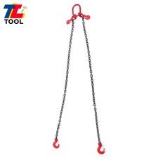 11000 lbs 3/8" x 6' Chain Sling 2 Legs G80 Lifting Chain with Grab Hooks