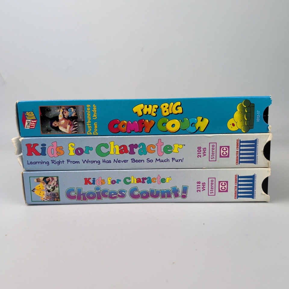 Kids for Character Big Comfy Couch VHS Lot Barney Wishbone Lamb Chops