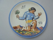 Vintage Vernon Kilns Rockwell Kent Salamina 16 1/2" Charger Chop Plate Excellent