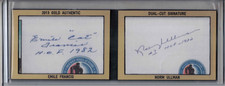 2013 Gold hockey Emile Francis Norm Ullman Dual-Cut Signature auto JSA Authentic