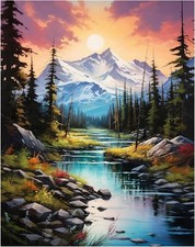 Mountain 5D Diamond Painting Kit 12x16 Full Drill DIY Art Decor Gift for Adults