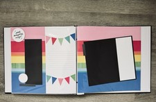 Multicolor Scrapbook Album Rainbow Pages Photo Mats Premade Handmade 12x12
