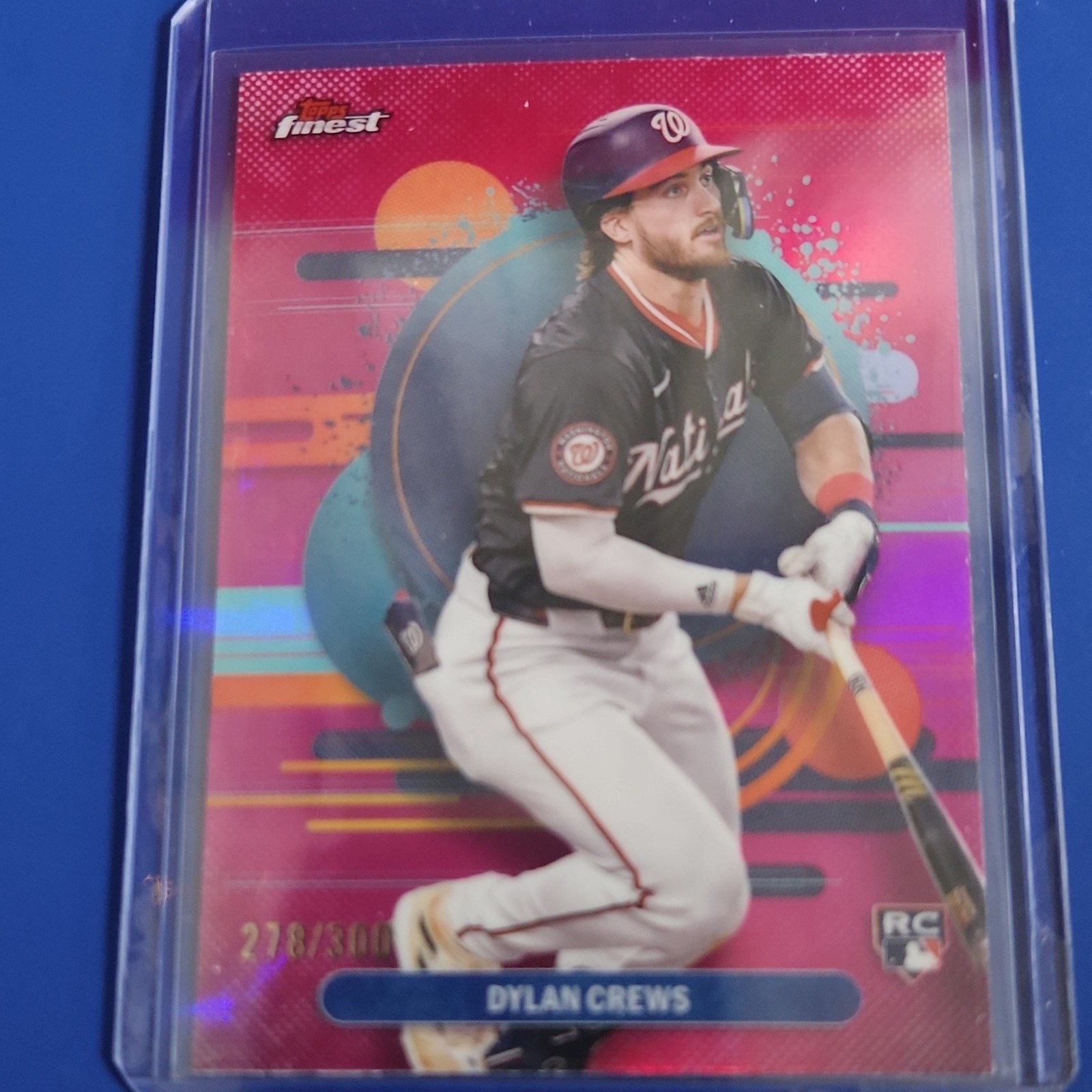 2025 Topps Finest Uncommon Dylan Crews #125 Magenta Refractor 300 RC Nationals
