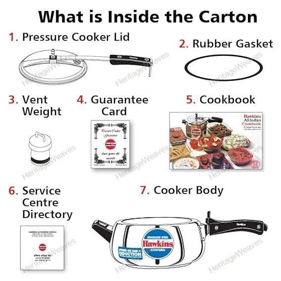 Hawkins 3.5 Litre Contura Stainless Steel Pressure Cooker, Induction Cooker(SSC3