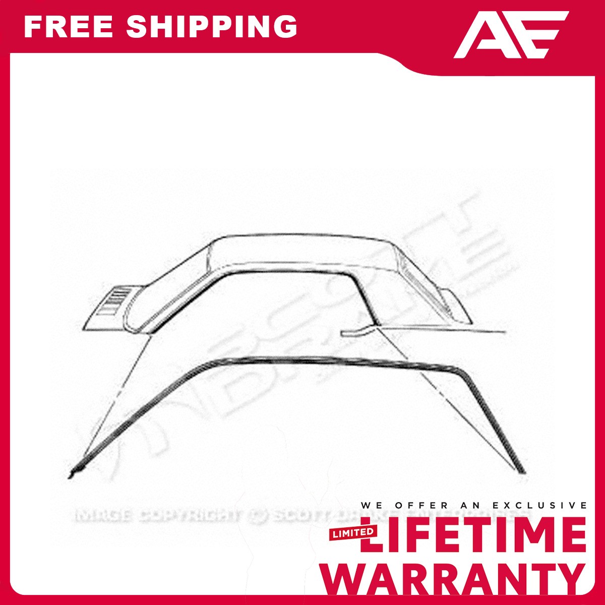 Roof Panel Weatherstrip For 1967-1968 Ford GT40 Mustang