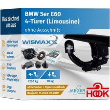 ANH�NGERKUPPLUNG f�r BMW E60 5er 03-10 abnehmbar HOOK +13pol E-Satz JAEGER