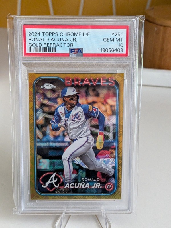 2024 Topps Chrome Logofractor Ronald Acuna Jr. Gold Refractor /50 PSA 10