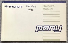 HYUNDAI PONY Car Owner's Manual OCT 1993 #ZO-931066