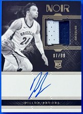 2017-18 Dillon Brooks Noir Rookie Patch Auto #d /99, Autograph Card