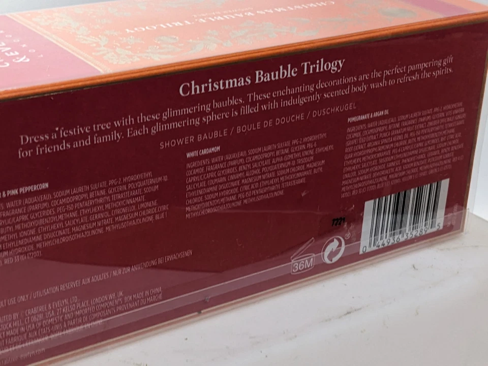 CRABTREE AND EVELYN BAÑO Y DUCHA NAVIDAD CHUCHERÍA TRILOGÍA (3x 100ML) NOB Foto 4 de 4