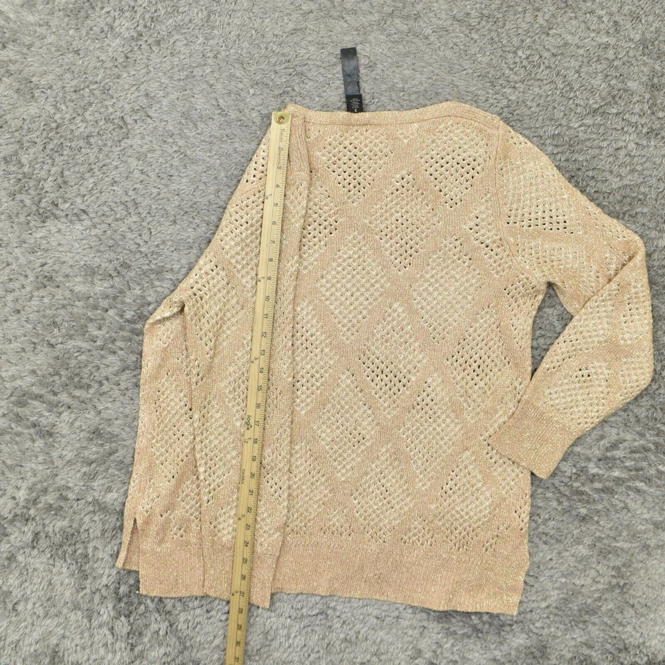 Suéter Pullover Chico Para Mujer Talla 2 Informal Rosa Manga Larga Lino Foto 3 de 4