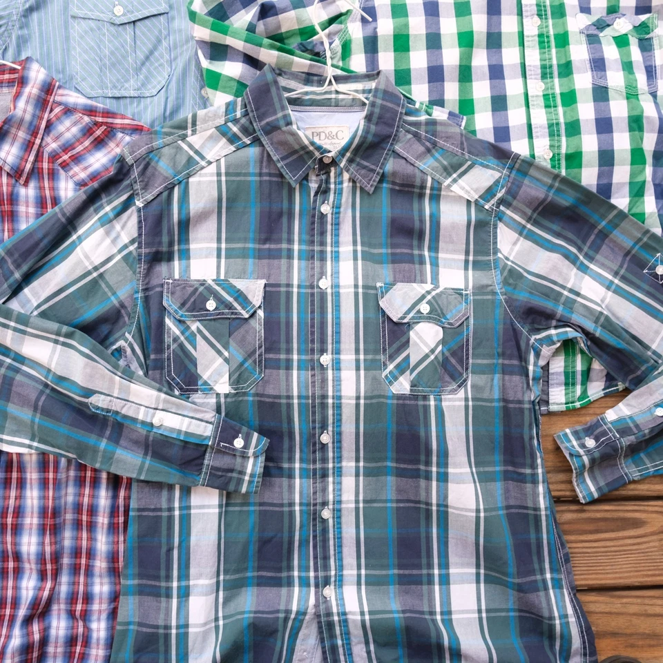 PD&C Paper Denim & Cloth LOT OF 5 Men's Long Sleeve Button Shirts Size L Large - Image 2 of 4