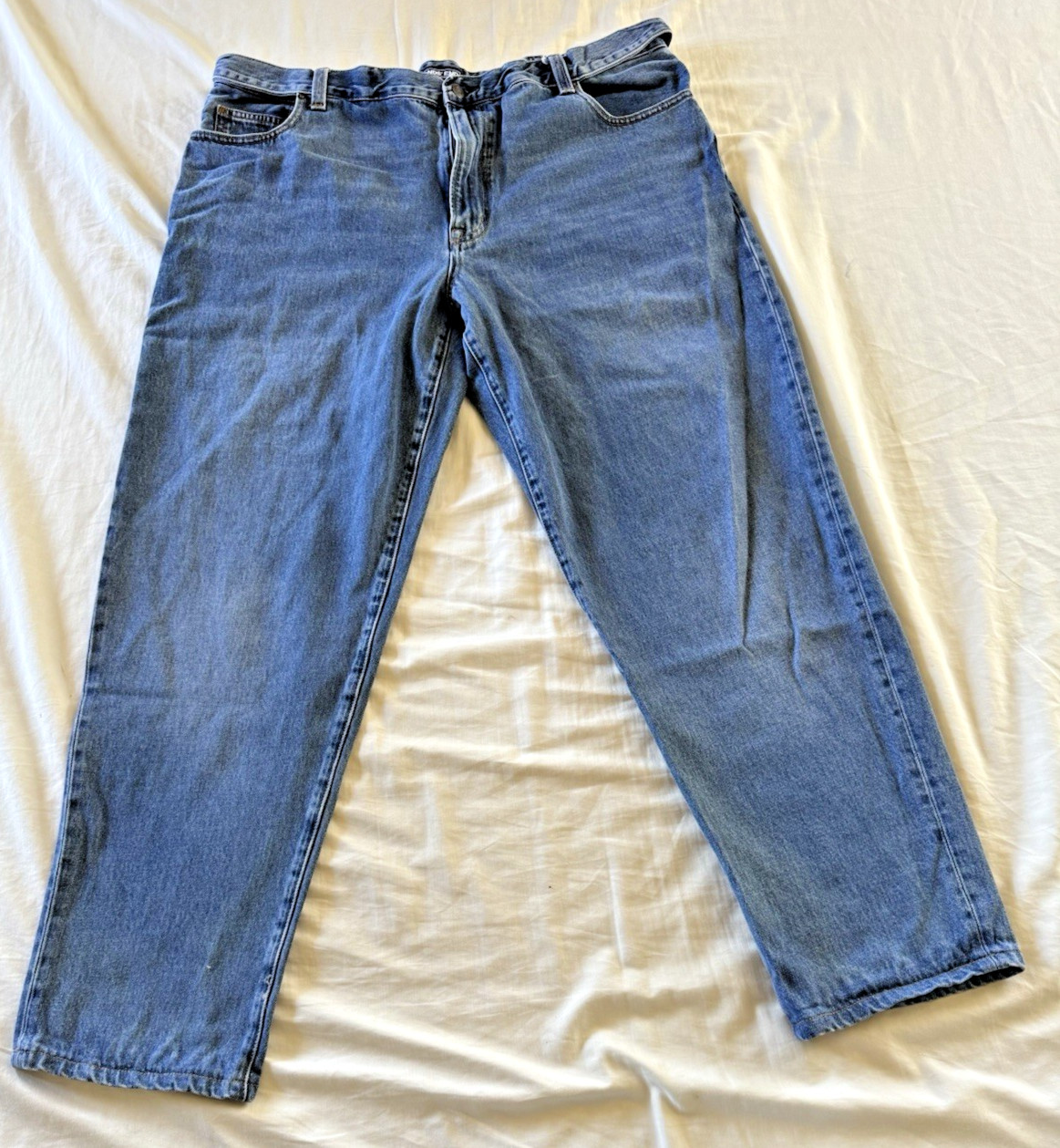 Mens 46t Tall Blue Denim Adjustable / Expandable Waist 46w