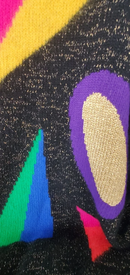 Vintage Rafaella Colorful Abstract Print Sweater Multicolor 90s Geometric Large - Image 4 of 4