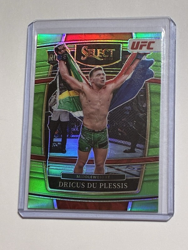 2022 Panini UFC Select Dricus Du Plessis RC 15/49 Lime Green Prizm Rookie #44