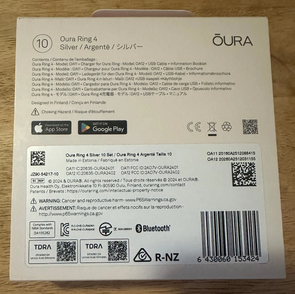 Oura Ring Gen 4 Silver Size 10 BRAND NEW FACTORY SEALED - Image 2 of 2