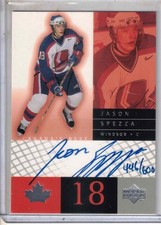 2000-01 UD CHL Prospects hockey Jason Spezza Canada's Best rookie auto /600 card. rookie card picture
