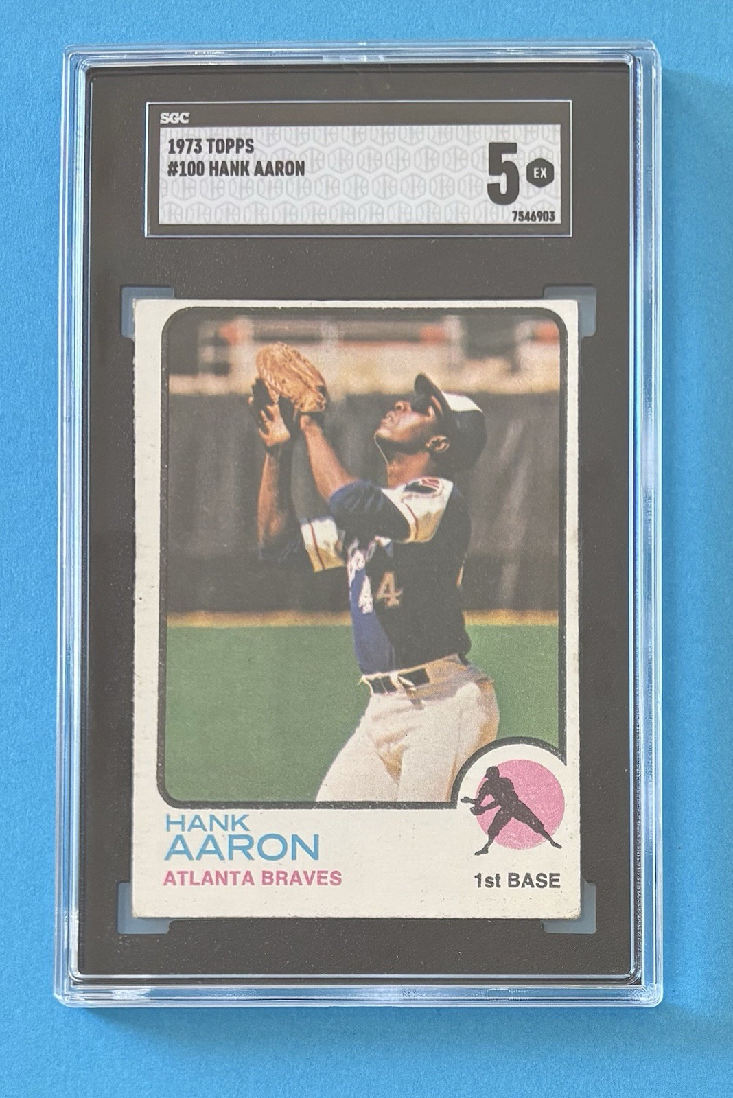1973 Topps #100 Hank Aaron SGC 5 EX Atlanta Braves HOF #JJTCARDS#