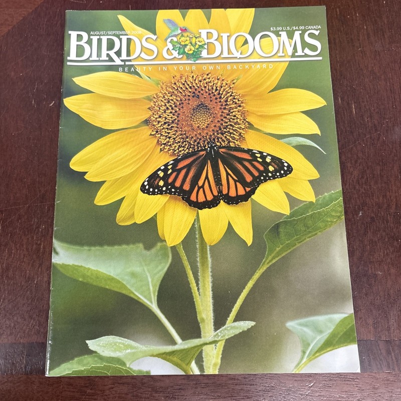 Birds & Blooms Aug/Sep 2008 Magazine Illustrated Yellow Sunflower Cover