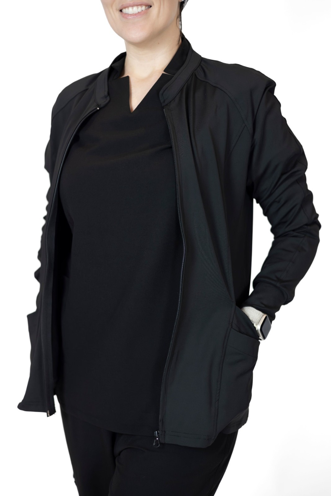 Women&rsquo;s Wrinkle-Free Scrub Jacket &ndash; Long Sleeve Full-Zip