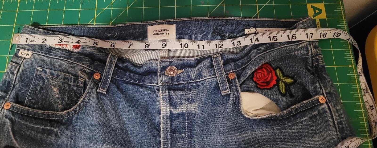 Custom Upcycled  patchwork jeans women.   Waist 3… - image 21
